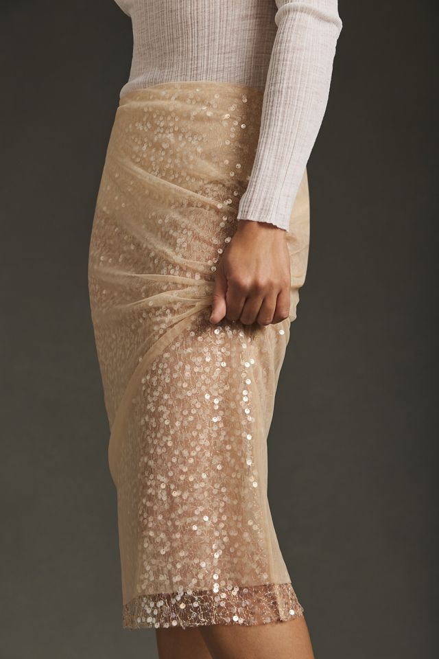 sunday in brooklyn sequin dress ANTHROPOLOGIE SUNDAY IN BROOKLYN Sequin Vest Dress White Size L