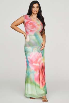 Plus Tegan Power Mesh Maxi Skirt