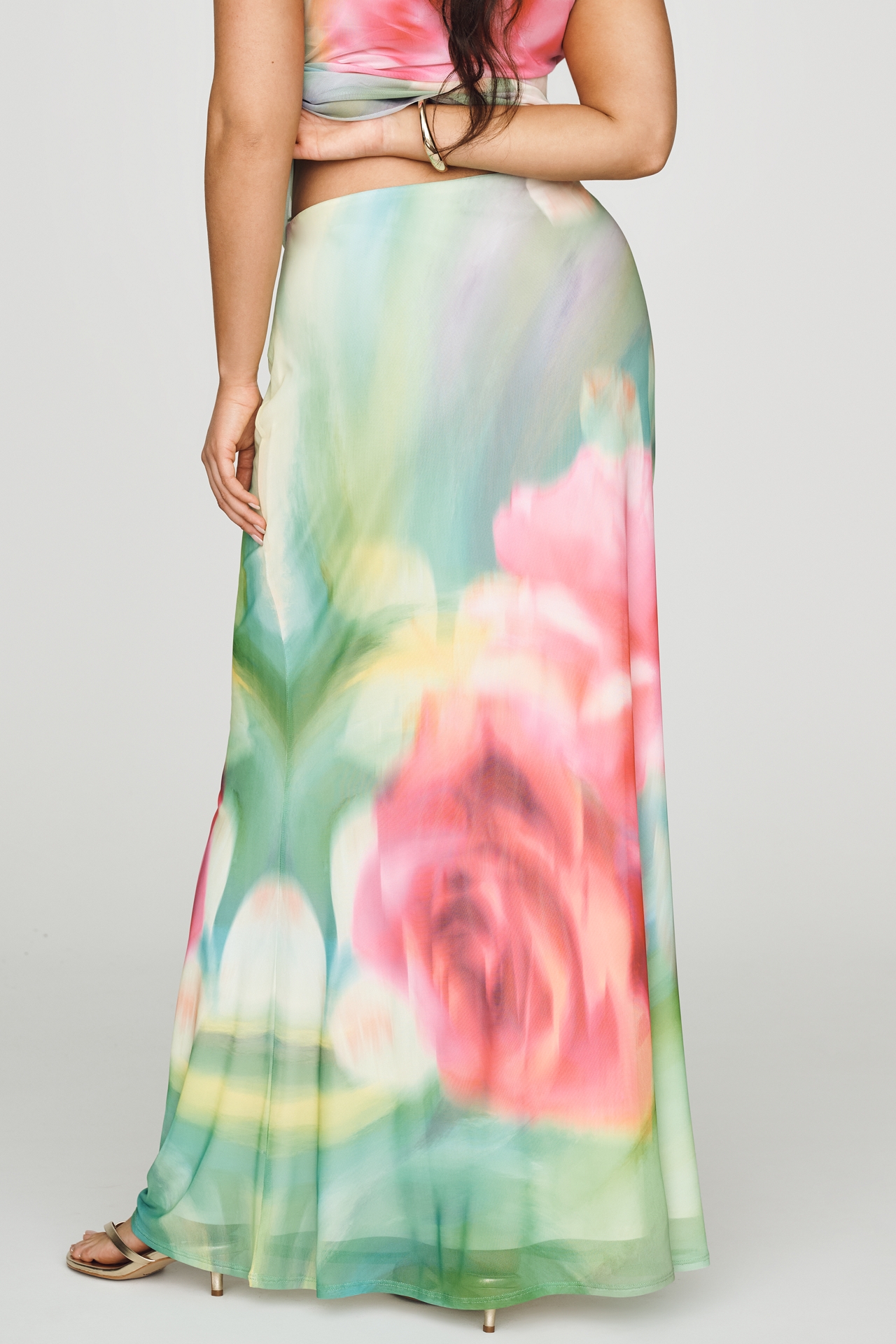AFRM Plus Tegan Power Mesh Maxi Skirt