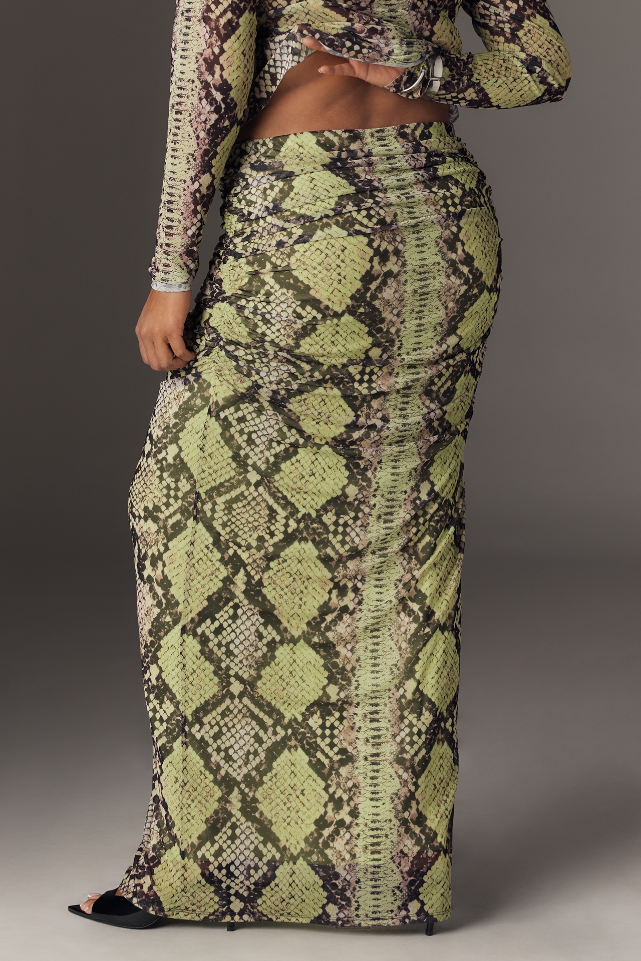 AFRM Bevin Power Mesh Maxi Skirt