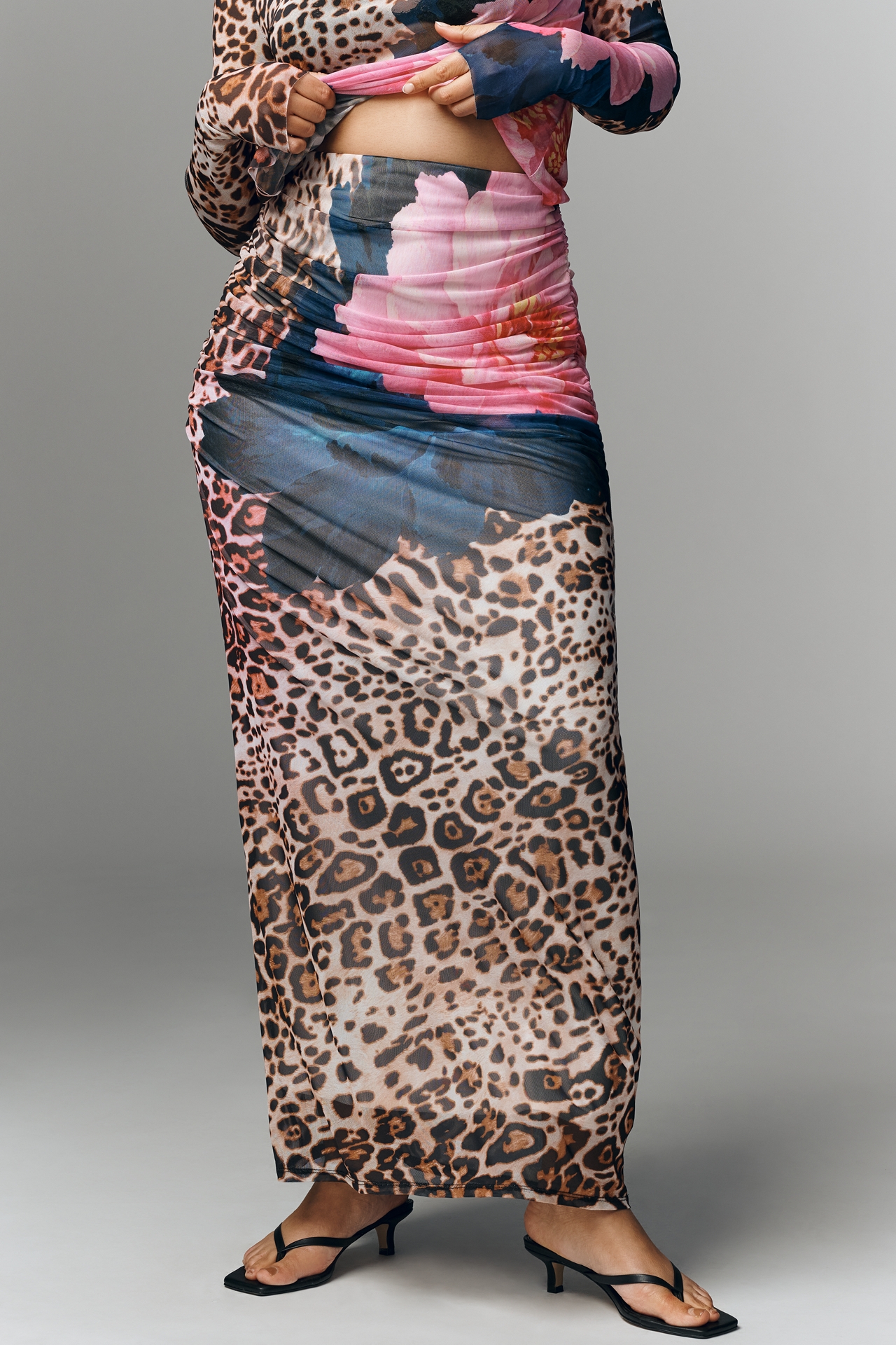 AFRM Bevin Power Mesh Maxi Skirt