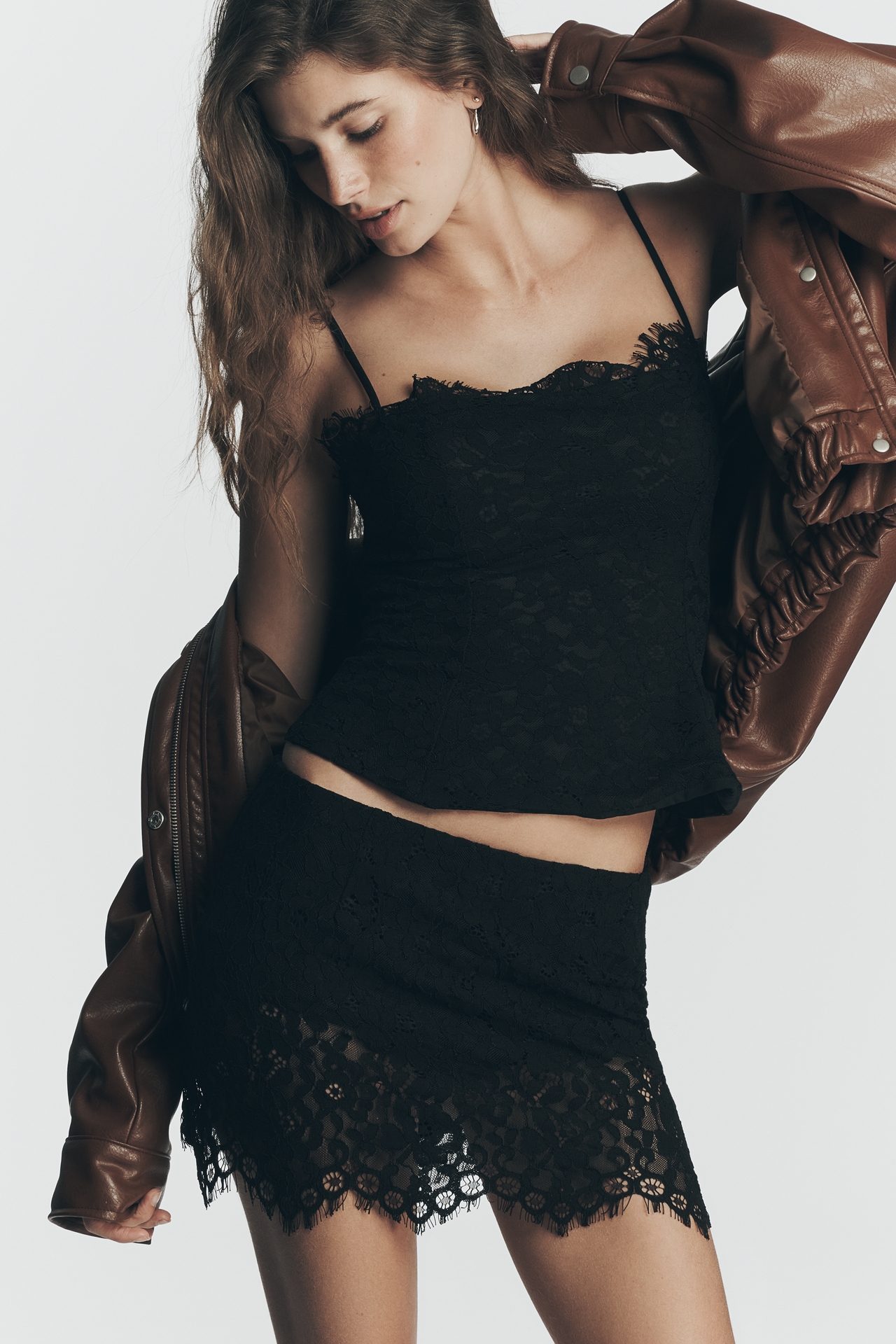 AFRM Presley Lace Mini Skirt