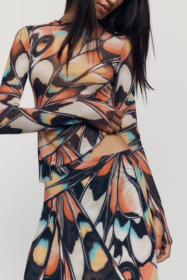 AFRM Sera Butterfly Maxi Skirt #1