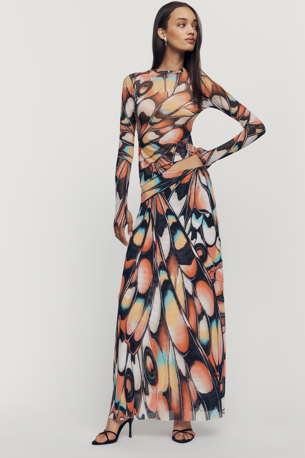 AFRM Sera Butterfly Maxi Skirt