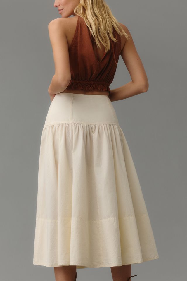 Maeve Drop-Waist Wrap Midi Skirt #4
