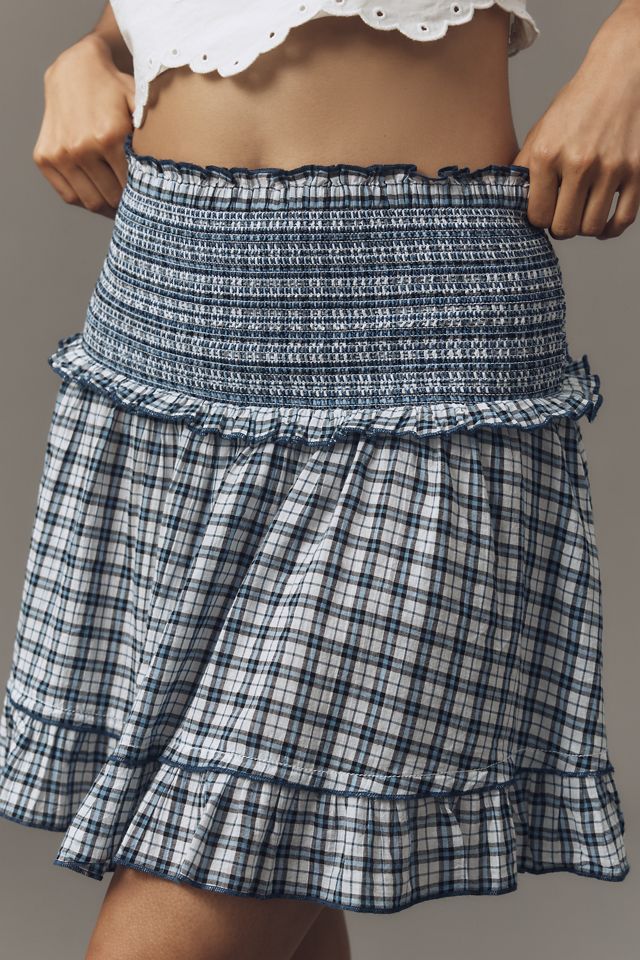 Maeve Smocked Flounce Mini Skirt #1