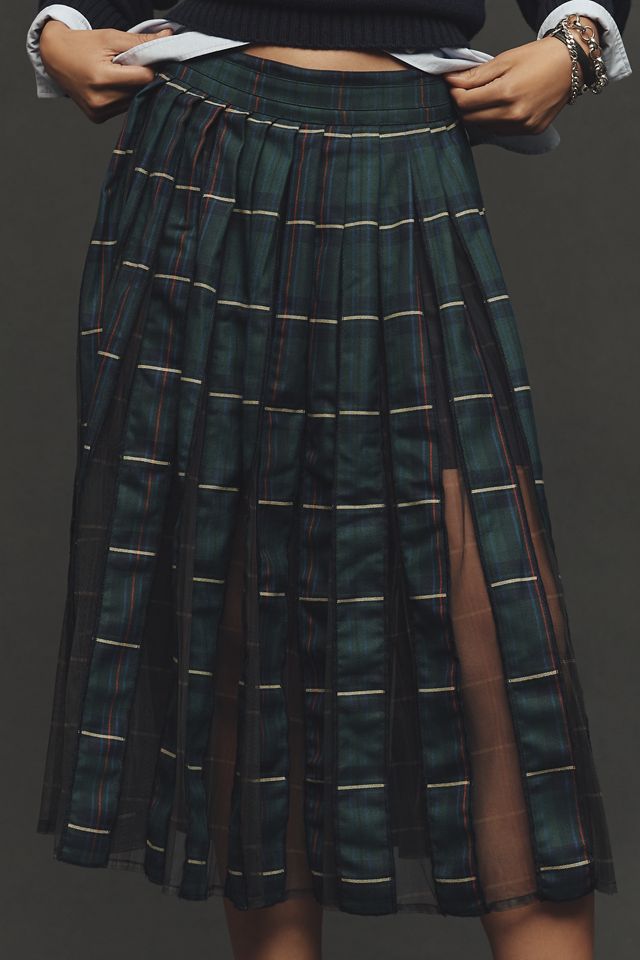 Maeve Pleated Tulle Knee-Length Skirt #1
