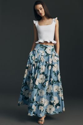 Maeve Basque-Waist Maxi Skirt