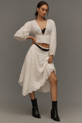 By Anthropologie Asymmetric Midi Skirt