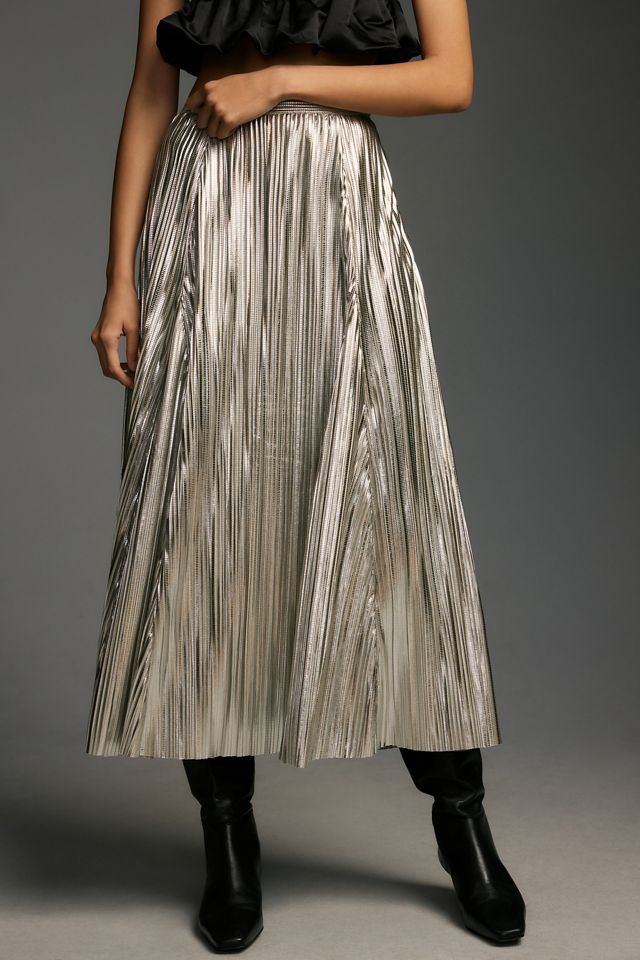 GIGI PLEATED SILKY MAXI DRESS main image 1