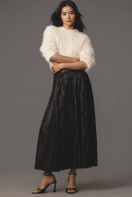 By Anthropologie Metallic Pleated Midi Skirt product page