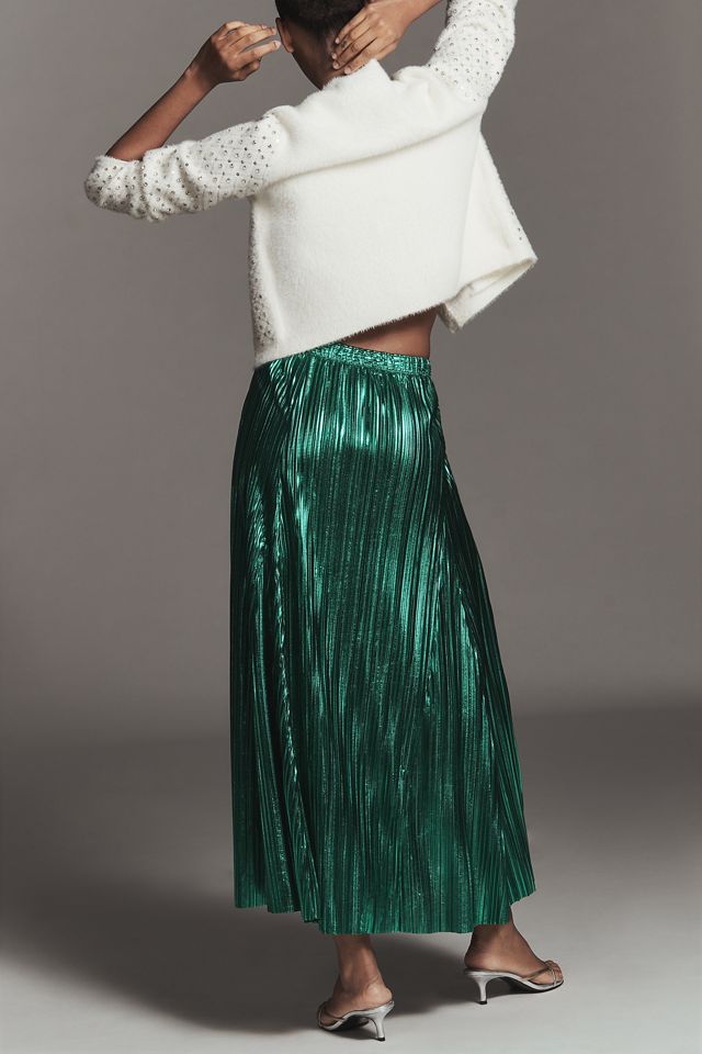 By Anthropologie Metallic Midi Skirt #1