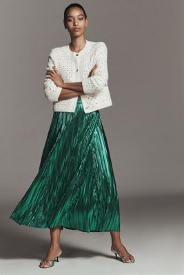 By Anthropologie Metallic Midi Skirt
