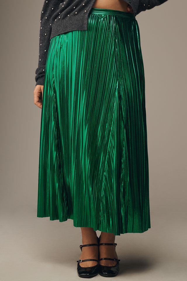 By Anthropologie Metallic Midi Skirt #5