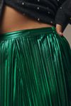By Anthropologie Metallic Pleated Midi Skirt
