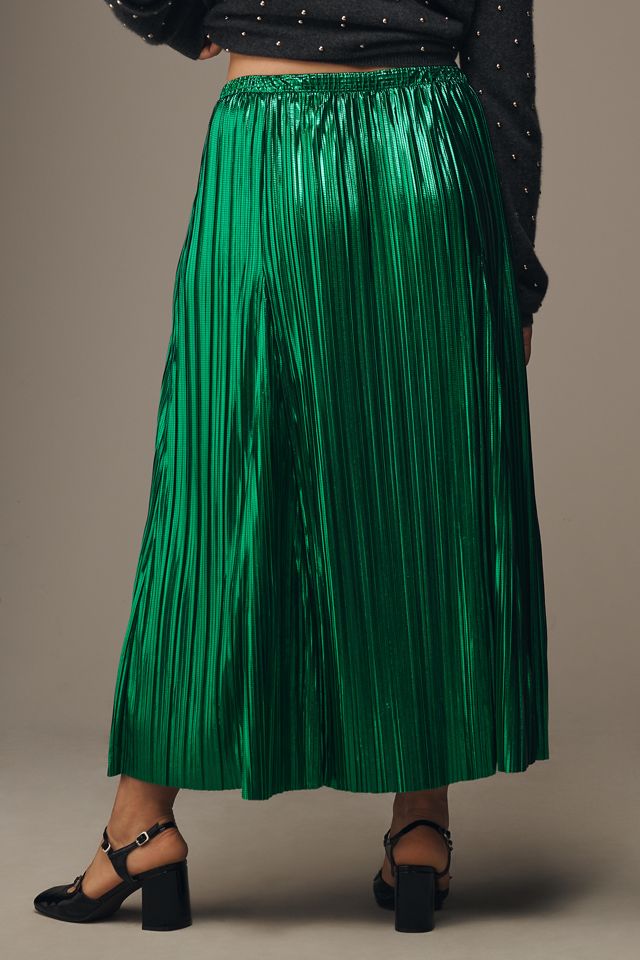 By Anthropologie Metallic Midi Skirt #7