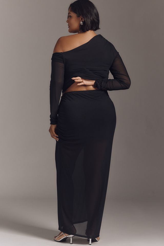 By Anthropologie Ruched Side-Slit Maxi Skirt #6