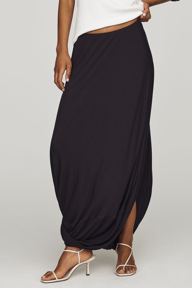By Anthropologie Knit Draped Midi Skirt #1