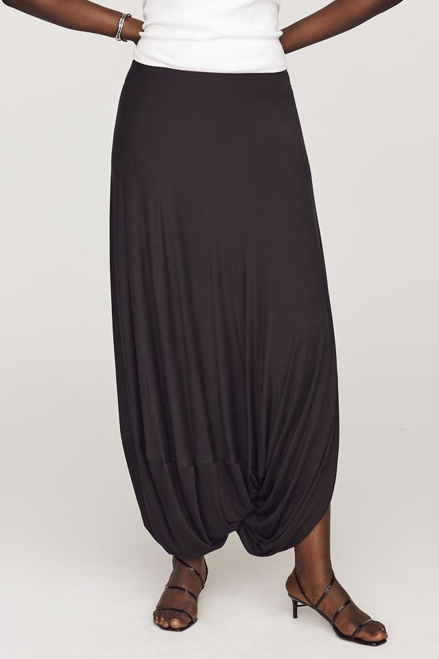 By Anthropologie Knit Draped Midi Skirt #5