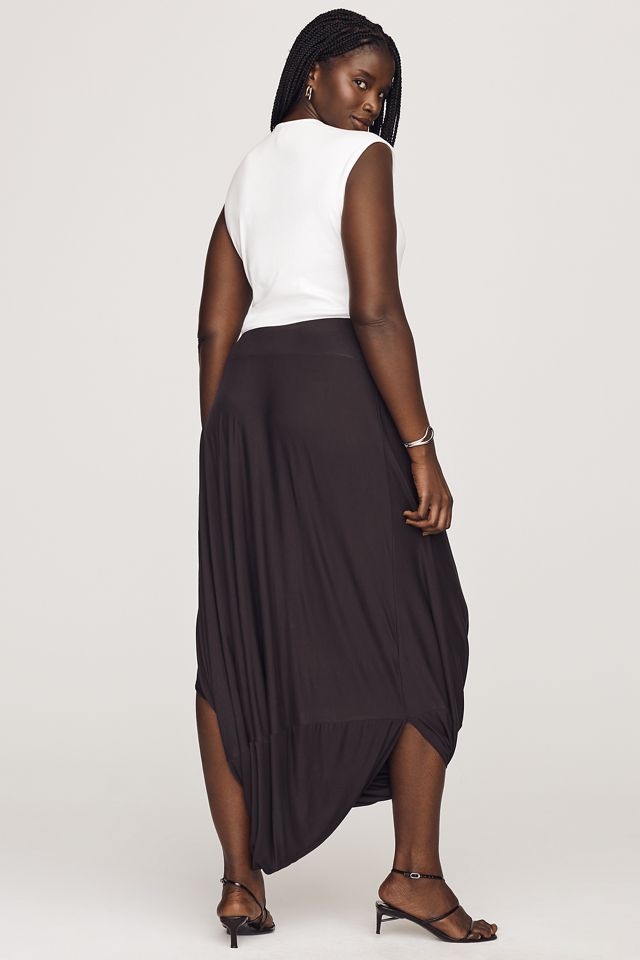By Anthropologie Knit Draped Midi Skirt #6