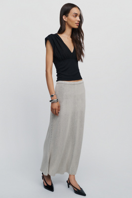 Maeve Knit Trumpet Midi Skirt by Anthropologie