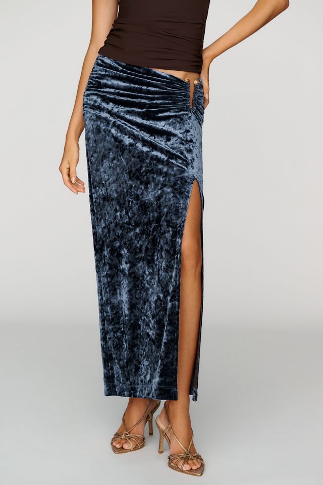 By Anthropologie Velvet Midi Skirt #1