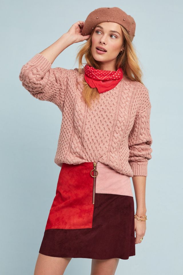 M.i.h Dalary Patchwork Suede Mini Skirt