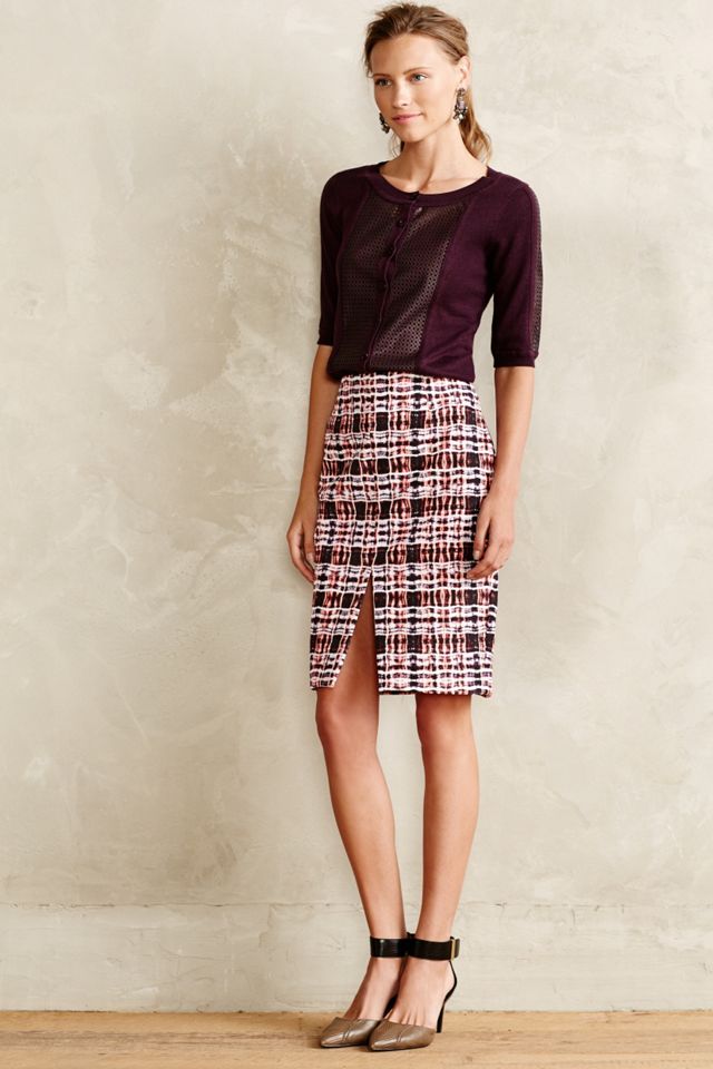 Rouged Plaid Pencil Skirt #2