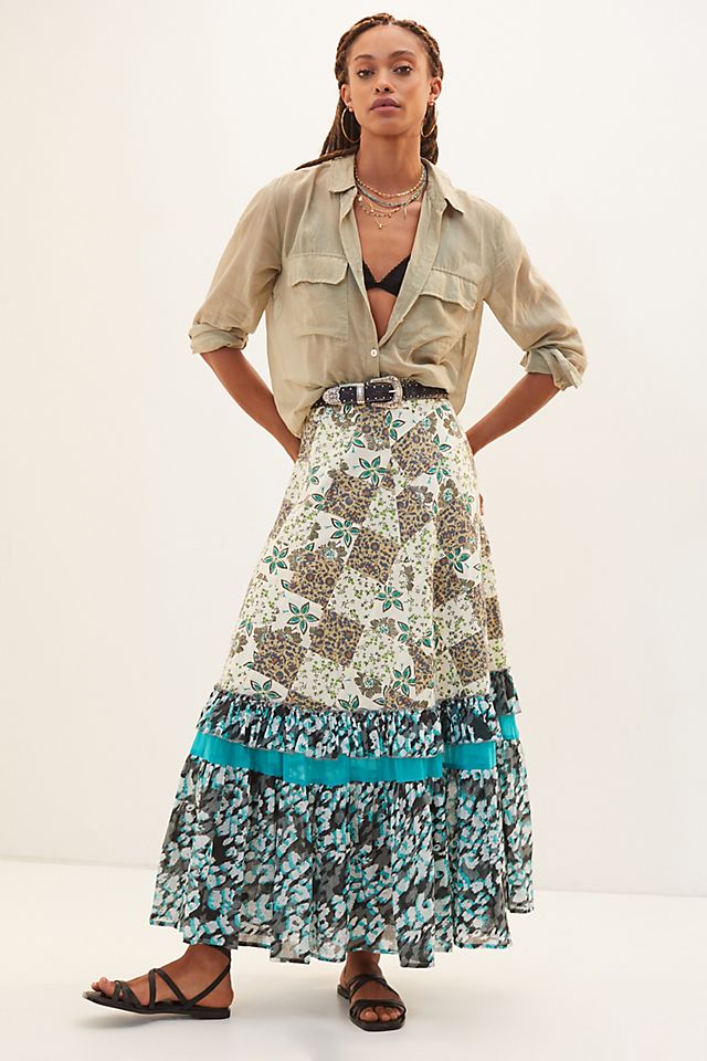 Floral Patchwork Maxi Skirt | Anthropologie