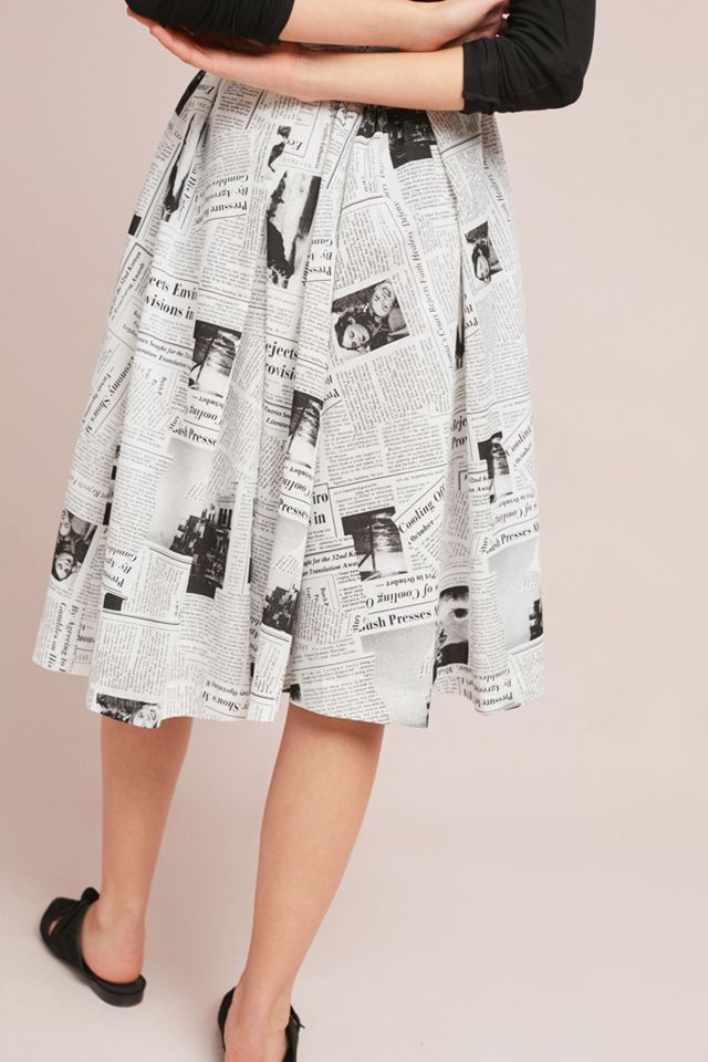 Newspaper Print Skirt #1