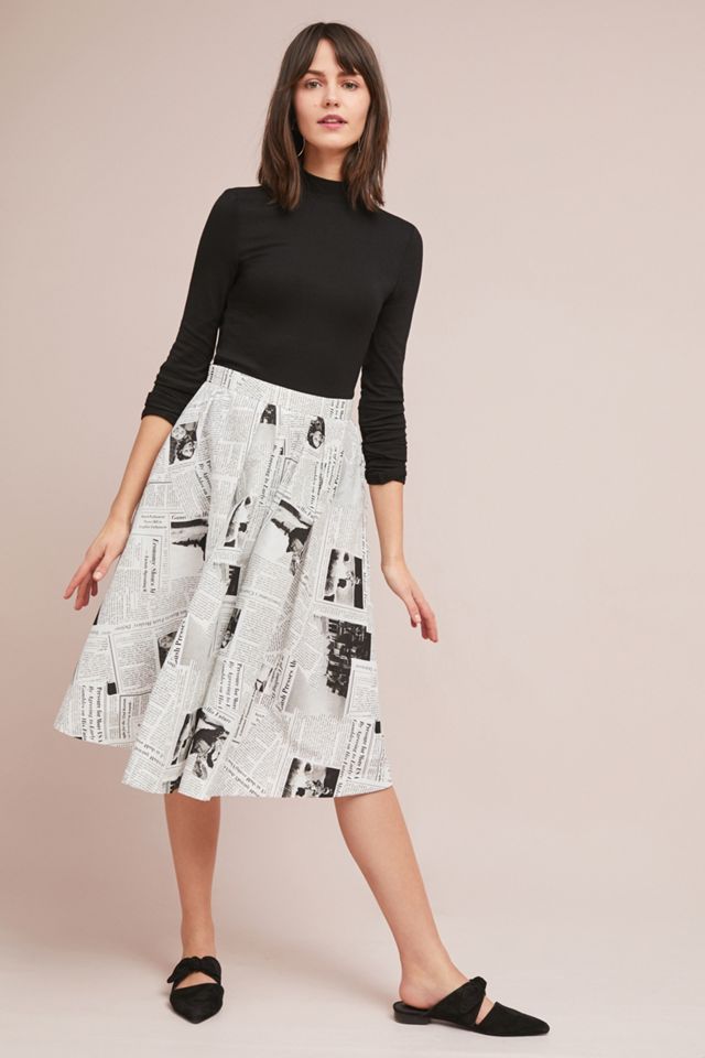 Newspaper Print Skirt #3