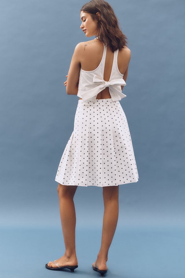 DL1961 Pleated Denim A-Line Knee-Length Skirt #2