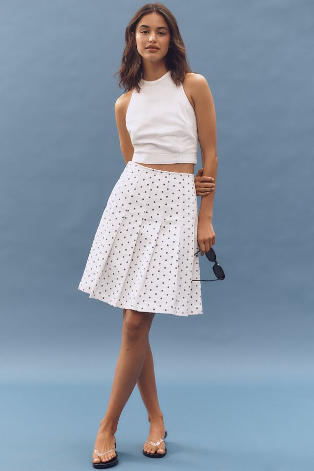 DL1961 Pleated Denim A-Line Knee-Length Skirt #4