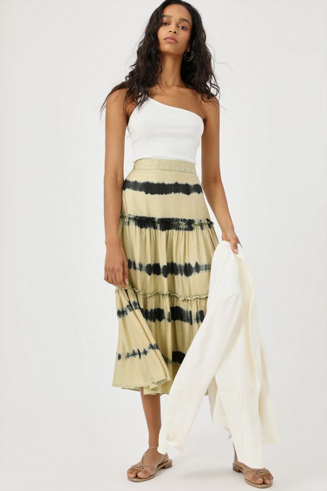 Nadka Tiered Midi Skirt | Anthropologie