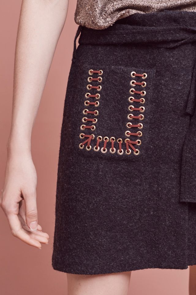 Wool Eyelet Mini Skirt #1