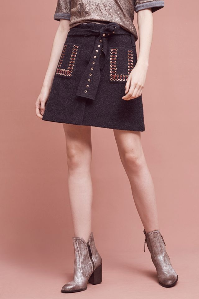 Wool Eyelet Mini Skirt #2