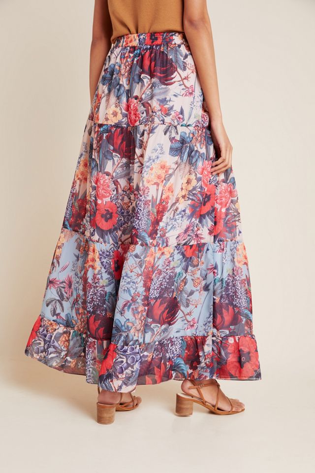 Amirita Floral Tiered Maxi Skirt #3
