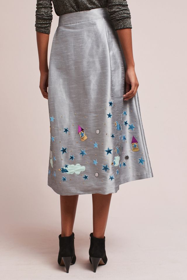 Galaxy Embroidered Skirt | Anthropologie