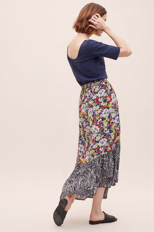 Lacey Mixed-Print Skirt #1