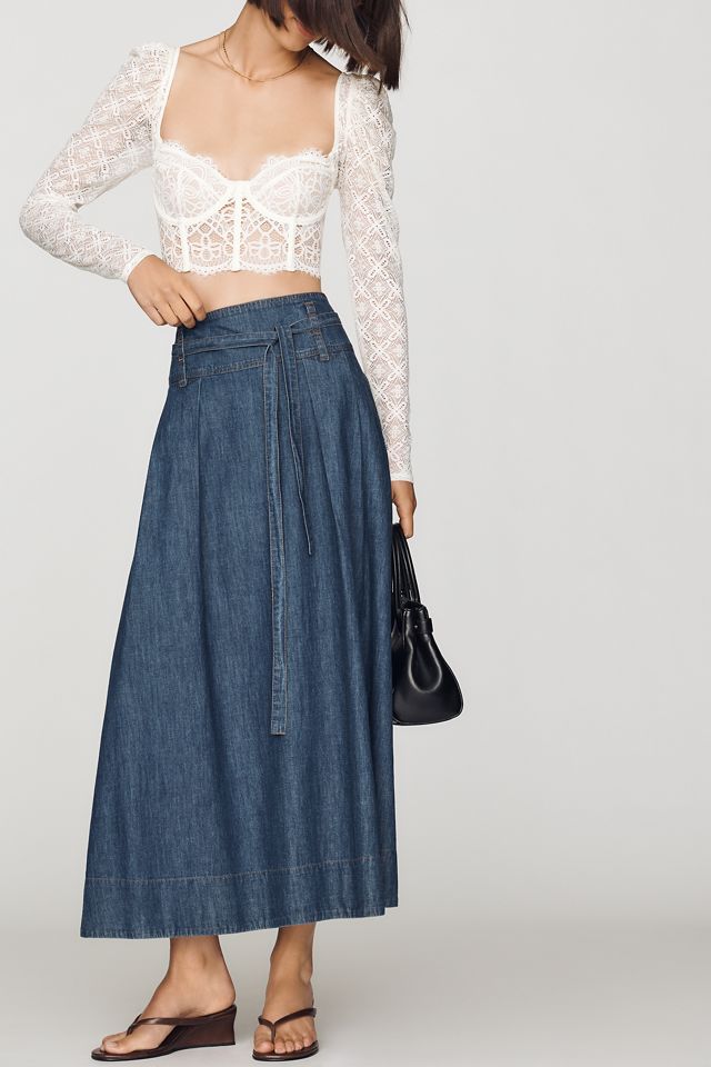 Second Female Evana Denim Midi Skirt #3