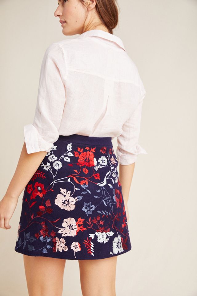 Maeve Alene Embroidered Mini Skirt #2