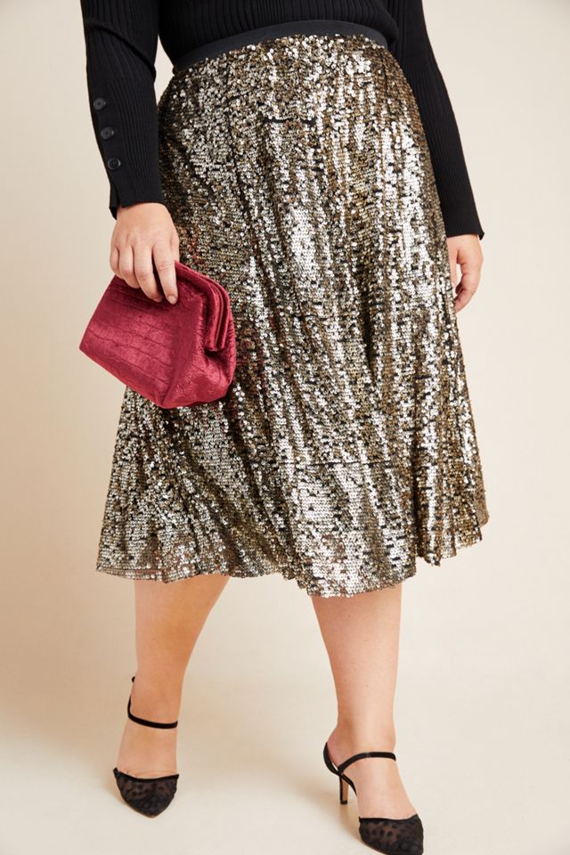 Maeve Orleans Sequined Midi Skirt #5