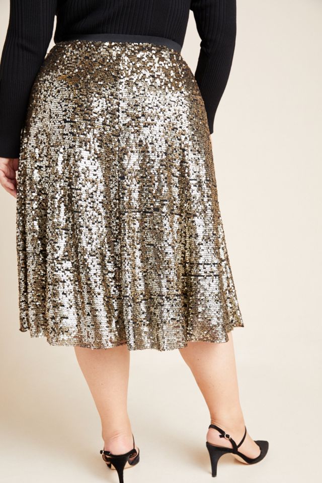 Maeve Orleans Sequined Midi Skirt #7