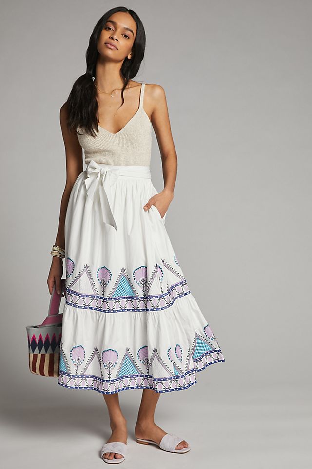 Midi Skirt with Embroidery Midi Skirt with Embroidery