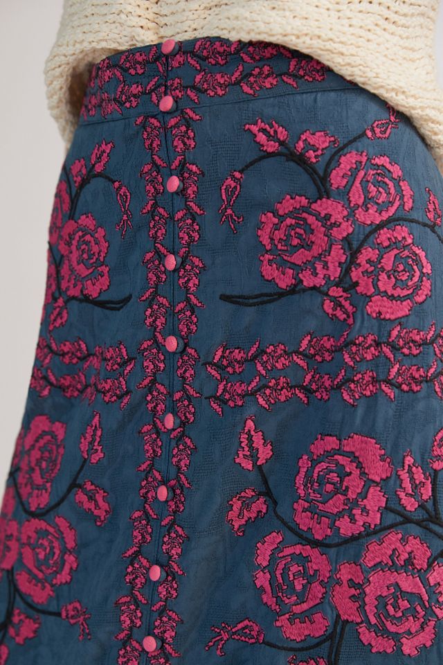 Embroidered Midi Skirt #1