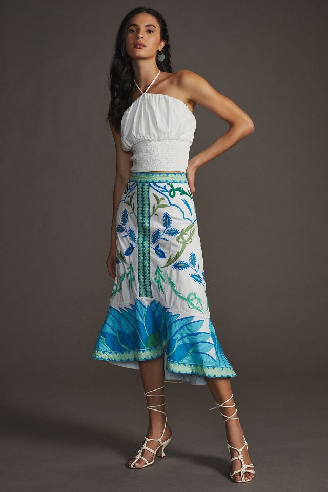 Maeve Deco Mermaid Midi Skirt | Anthropologie