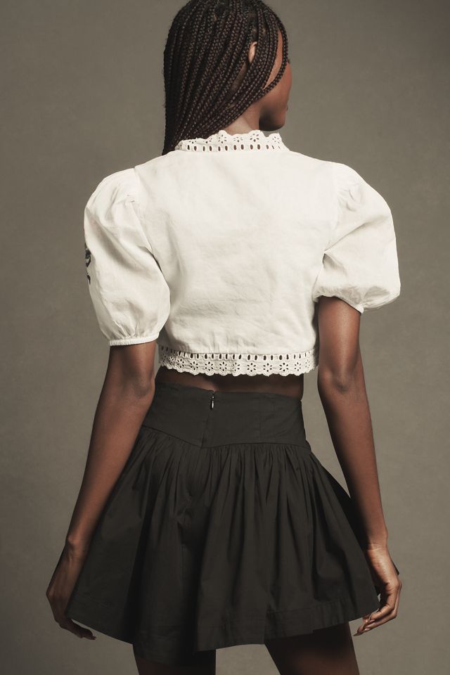 Maeve Basque-Waist Flirty Mini Skirt #4