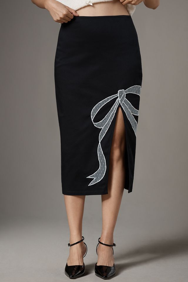 Maeve Bow Midi Pencil Skirt #1