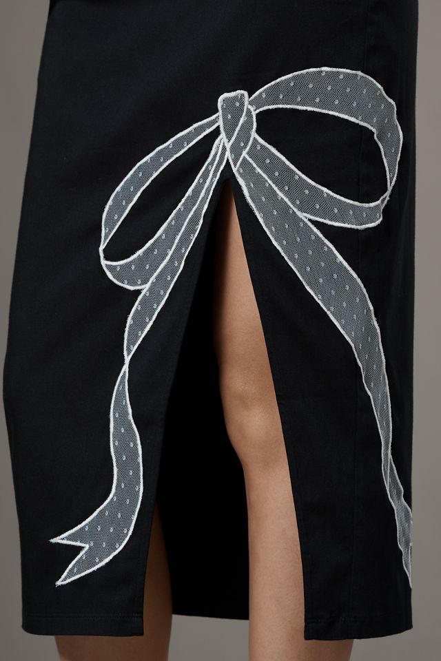Maeve Bow Midi Pencil Skirt #3