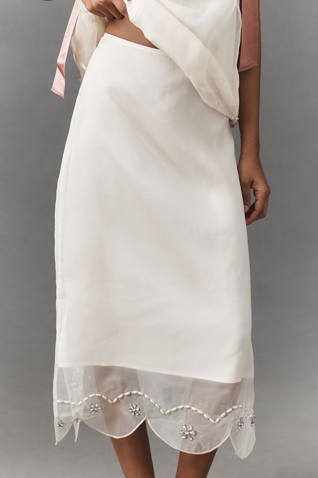 By Anthropologie Crystal-Encrusted Midi Skirt #2